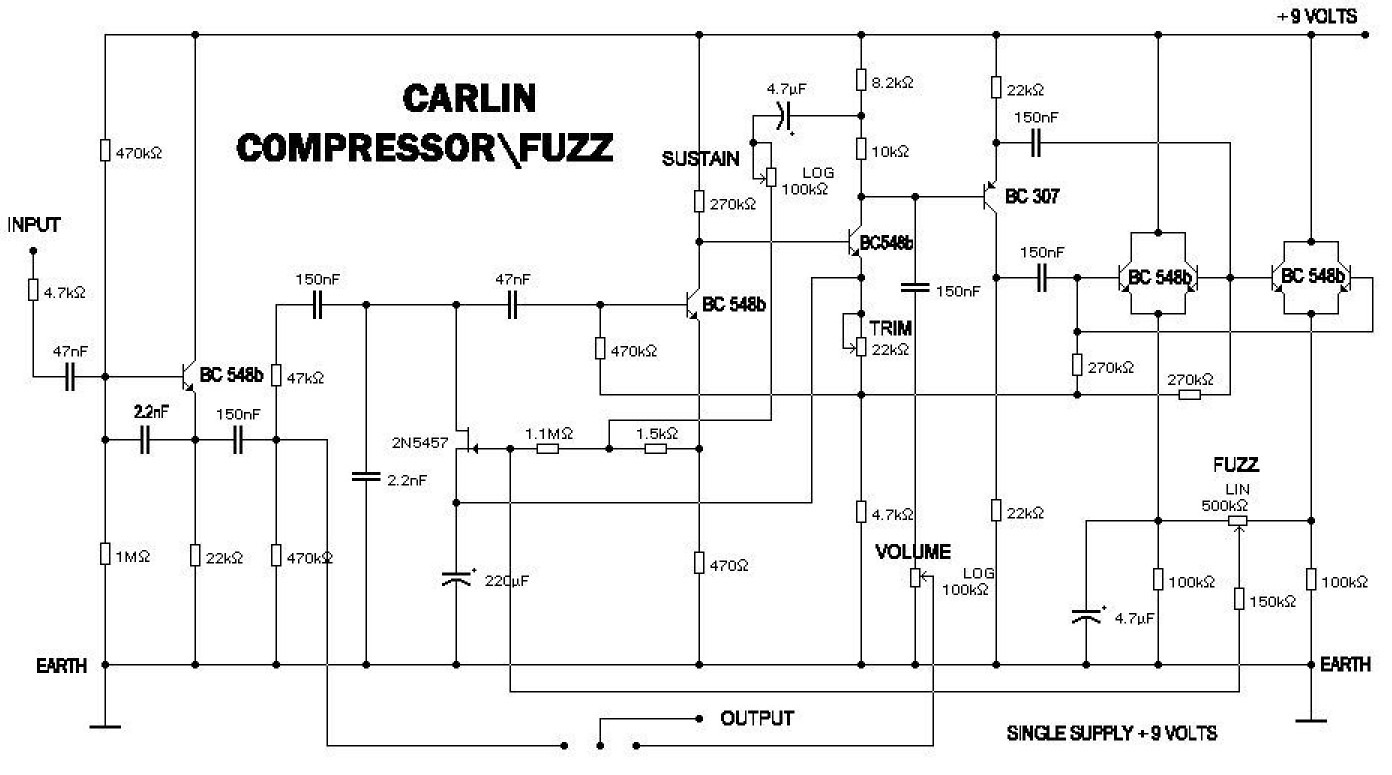 Carlin Compressor / Fuzz - Гитарные эффекты - MBS Electronics